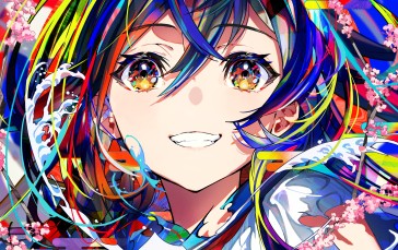 Anime Girls, Colorful, Mika Pikazo, Schoolgirl, School Uniform Wallpaper
