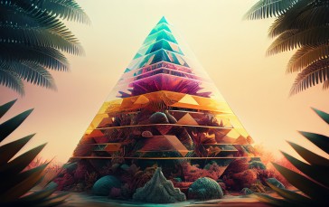 Pyramid, Tropical, Tropical Forest, Colorful, Jungle Wallpaper