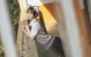 Sakurai Niki, JK, Asian, Women, School Uniform, Animal Ears Wallpaper