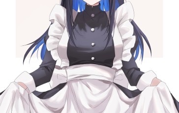 Blue Archive, Anime Girls, Blue Eyes, Maid, Maid Outfit Wallpaper