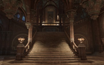 Hogwarts Legacy, Castle Interior, Screen Shot, Video Games, Stairs Wallpaper
