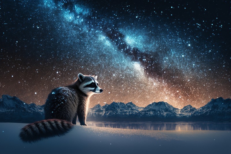 Arctic, Raccoons, AI Art, Animals, Snow Wallpaper