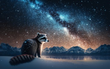 Arctic, Raccoons, AI Art, Animals, Snow Wallpaper