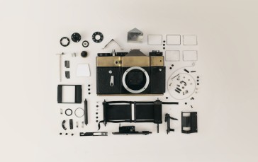 Camera, Flat Lay, Top View, Parts Wallpaper