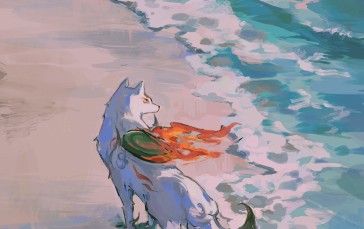 Okami, Amaterasu, Wolf, Video Game Art Wallpaper