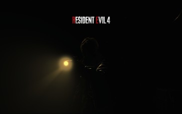 Resident Evil, Resident Evil 4 Remake, Resident Evil 4, Leon Kennedy, Dark, Logo Wallpaper