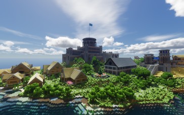 Building, Minecraft, Video Games, CGI Wallpaper