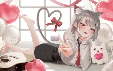 Anime, Anime Girls, Cat Girl, Cat Ears, Cat Tail Wallpaper