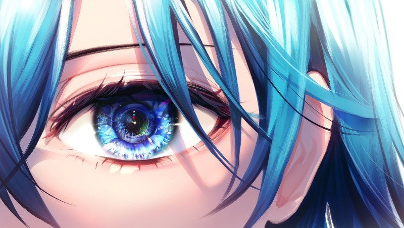 Anime Girls, Blue Hair, Blue Eyes, Eyes Wallpaper