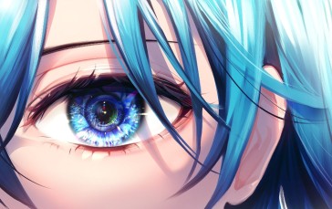 Anime Girls, Blue Hair, Blue Eyes, Eyes Wallpaper