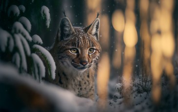 AI Art, Snow, Winter, Forest Wallpaper