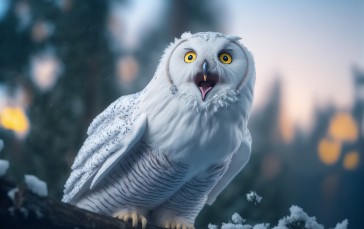Owl, Winter, Snow, Animals Wallpaper