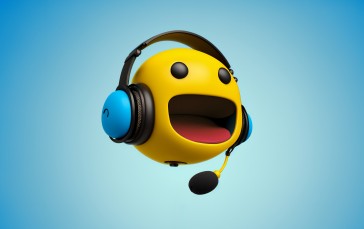 AI Art, Smiley, Emoji, Headphones, Happy Wallpaper