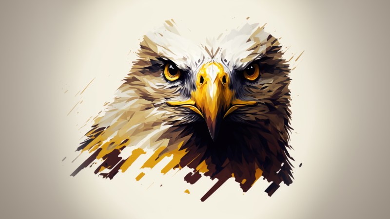 Eagle, Animals, AI Art, Simple Background Wallpaper