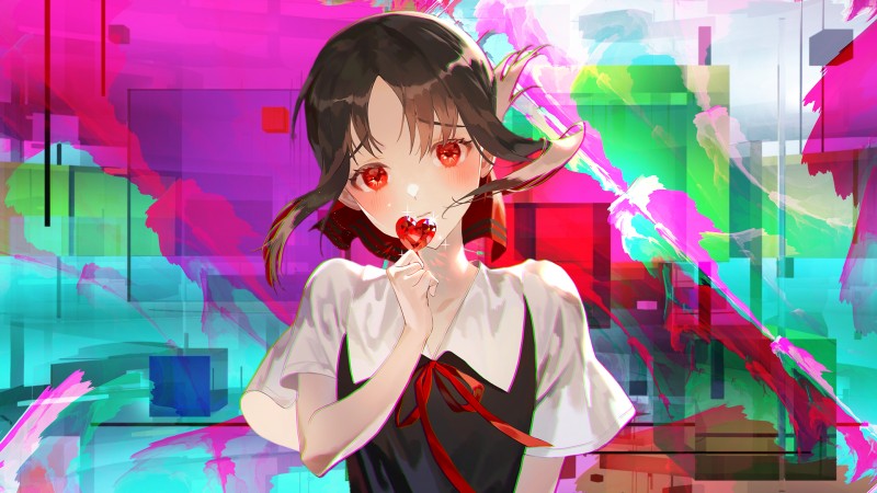 Anime Girls, Creative Coding, Kaguya-Sama: Love is War, Kaguya Shinomiya, Heart Wallpaper