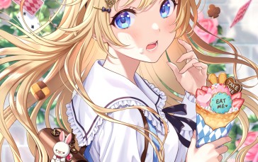 Anime, Anime Girls, Blue Eyes, Blonde Wallpaper