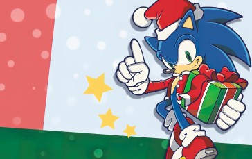 Sonic, Sonic the Hedgehog, Holiday, Christmas, Santa Hats, Presents Wallpaper