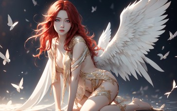 AI Art, Women, Angel, Wings, Butterfly Wallpaper