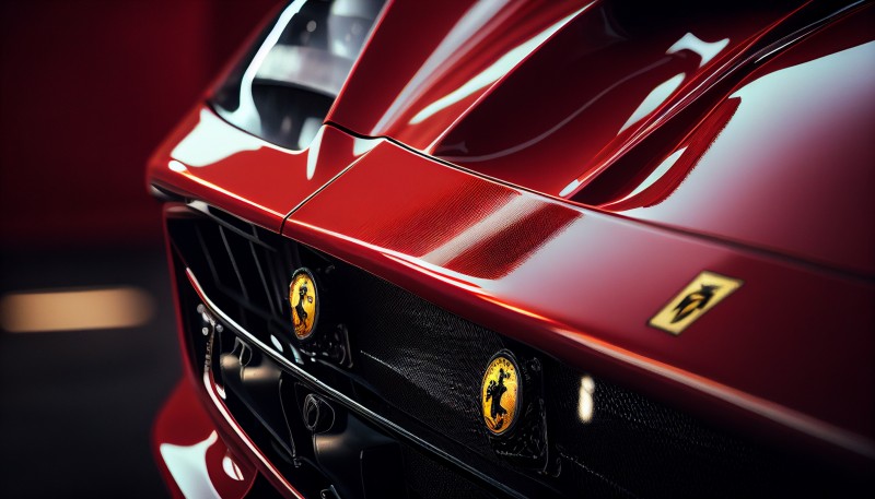 Ferrari, Red, Car, AI Art Wallpaper