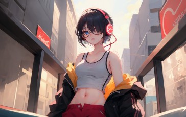 Anime, Anime Girls, AI Art, Glasses, Looking at Viewer Wallpaper