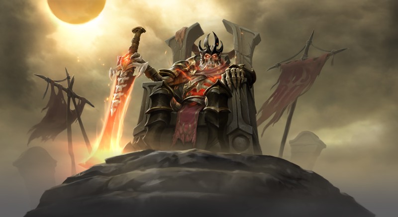 Dota 2, Wraith King Arcana, Wraith King, Throne, Flaming Sword Wallpaper
