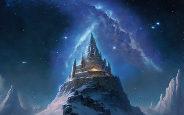AI Art, Winter, Snow, North Pole, Castle Wallpaper