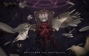 Helltaker, Beelzebub (Helltaker), Anime Girls, Demon Girls, Demon Horns Wallpaper