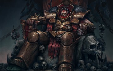 Science Fiction, Warhammer 40.000, Angron, Red, Gold Wallpaper
