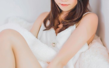 CherryNeko, Women, Model, Asian, White Wallpaper