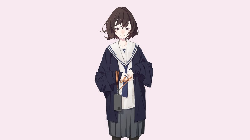 Anime, Anime Girls, Original Characters, Minimalism, Simple Background Wallpaper