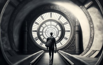 AI Art, Illustration, Time, Science Fiction, Time Travel Wallpaper