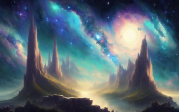 Stars, Space Clouds, Vivid Colors, Starred Sky Wallpaper