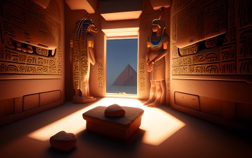 CGI, Digital Art, Stable Diffusion, Egypt, Pyramid Wallpaper