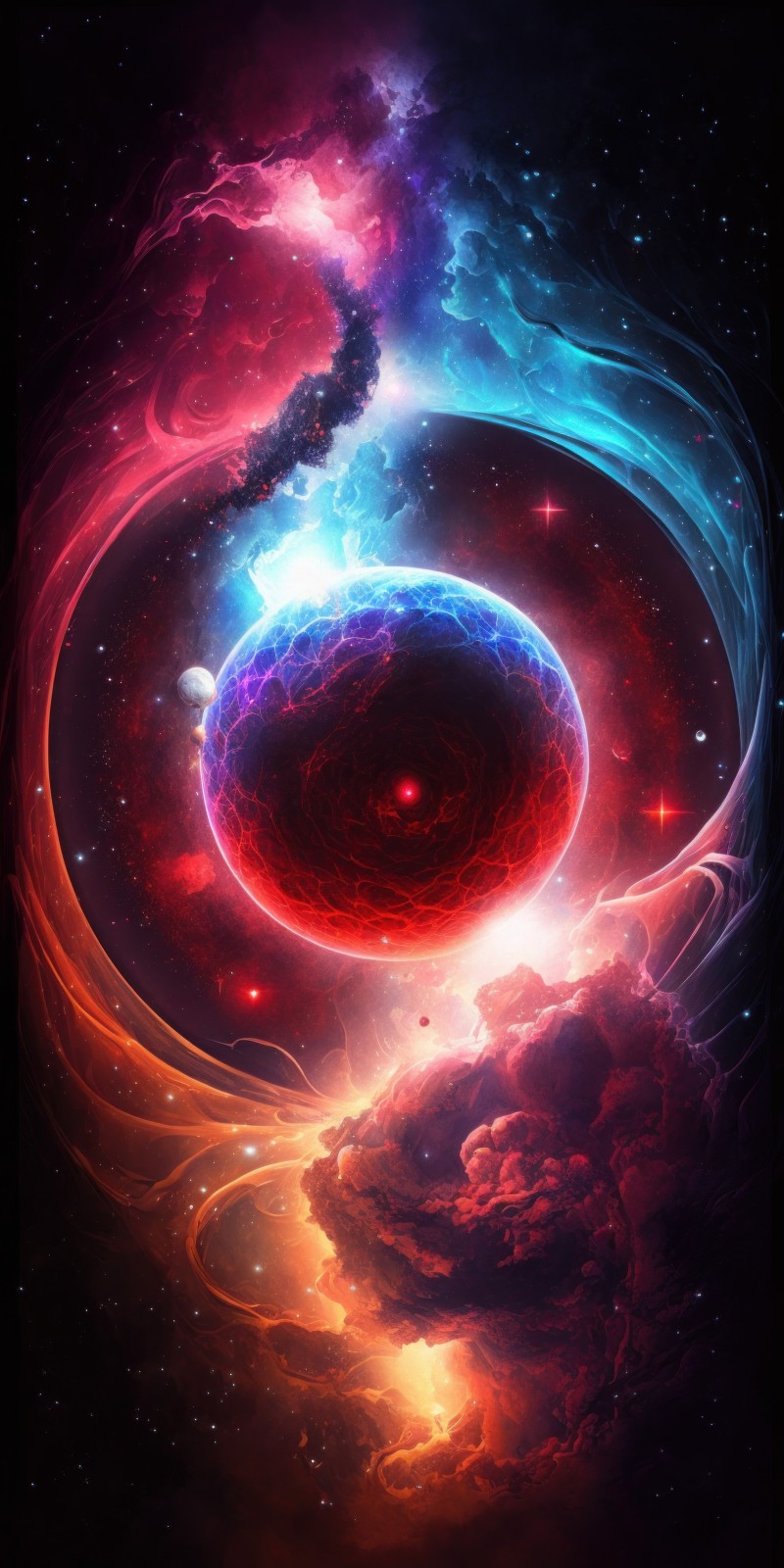 AI Art, Illustration, Planet, Space, Nebula, Universe Wallpaper