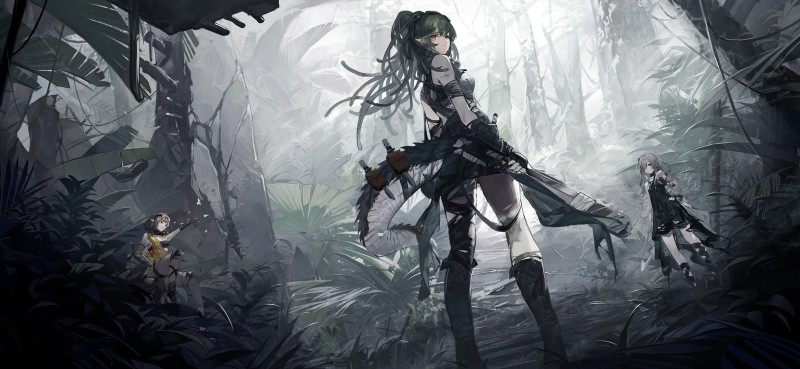 Anime, Anime Girls, Weapon, Pointy Ears, Forest, Trees Wallpaper