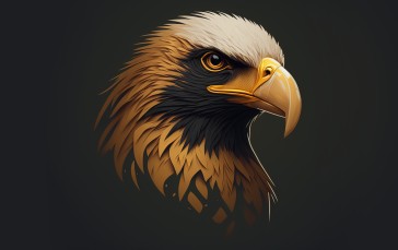 Eagle, Animals, AI Art, Simple Background Wallpaper