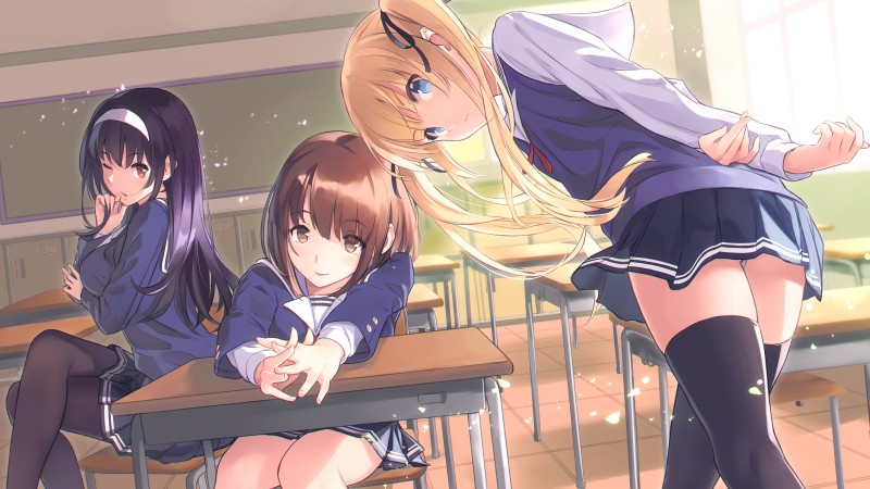 Anime, Anime Girls, School Uniform, Saenai Heroine No Sodatekata, Classroom Wallpaper