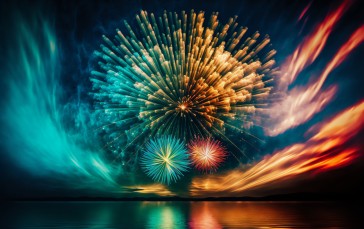AI Art, New Year, Fireworks Wallpaper
