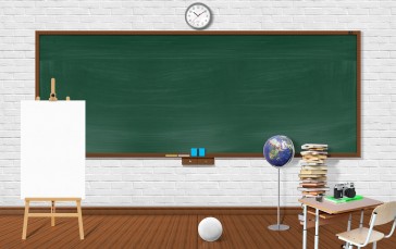 Classroom, Chalkboard, Books Wallpaper