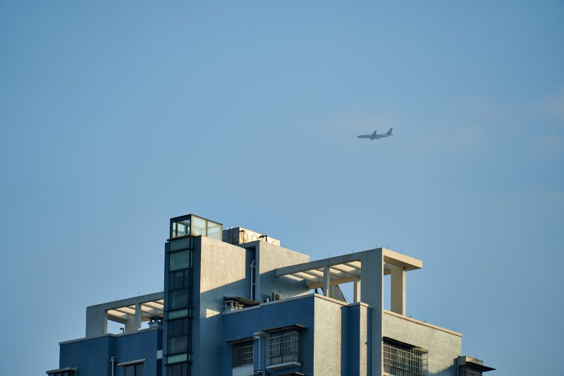 Rooftops, Airplane, Sky, Building Wallpaper
