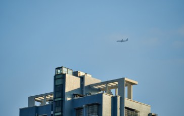 Rooftops, Airplane, Sky, Building Wallpaper