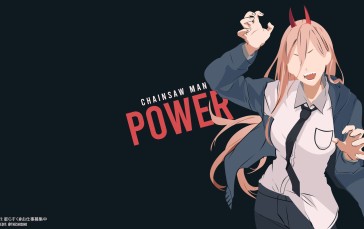 Anime, Power (Chainsaw Man), Chainsaw Man, Simple Background, Minimalism, Anime Girls Wallpaper