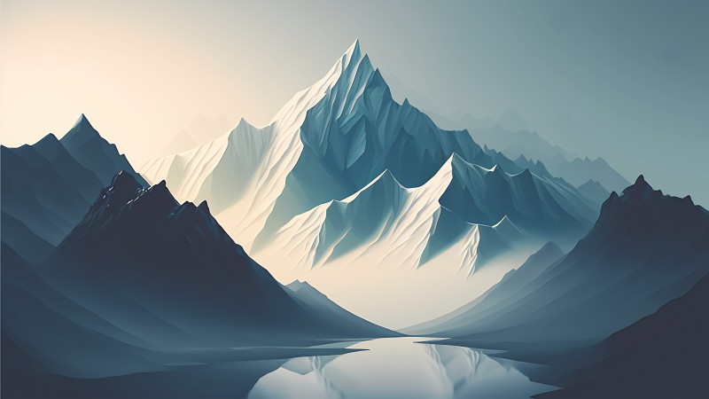 Minimalism, AI Art, Simple Background, Landscape Wallpaper