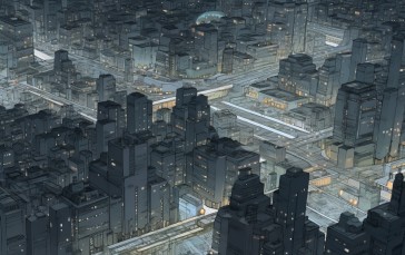 AI Art, City, Illustration, Cityscape Wallpaper