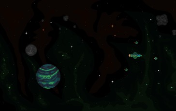 Pixel Art, Space, Planet, Stars Wallpaper