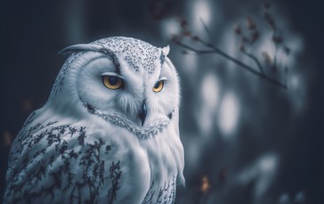 AI Art, Owl, Winter, Snow Wallpaper