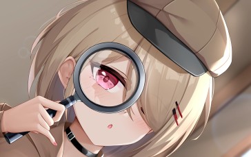 Anime, Anime Girls, Pixiv, Magnifying Glass, Moles, Mole Under Eye Wallpaper