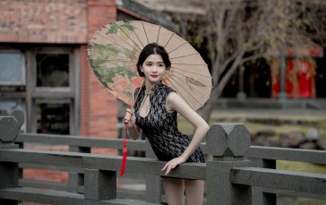 Asian, Model, Women, Long Hair, Dark Hair Wallpaper