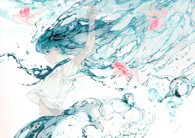 Anime, Anime Girls, Profile, Water Wallpaper