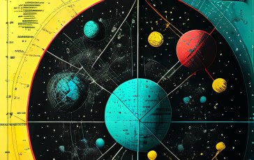 Cyber, Galaxy, Map, AI Art Wallpaper